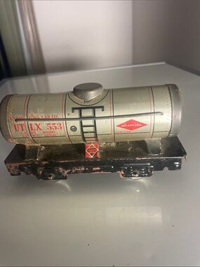 Marx 553 UTLX, Union Tank Car Litho, Silver, O Gauge Vintage Fair Condition